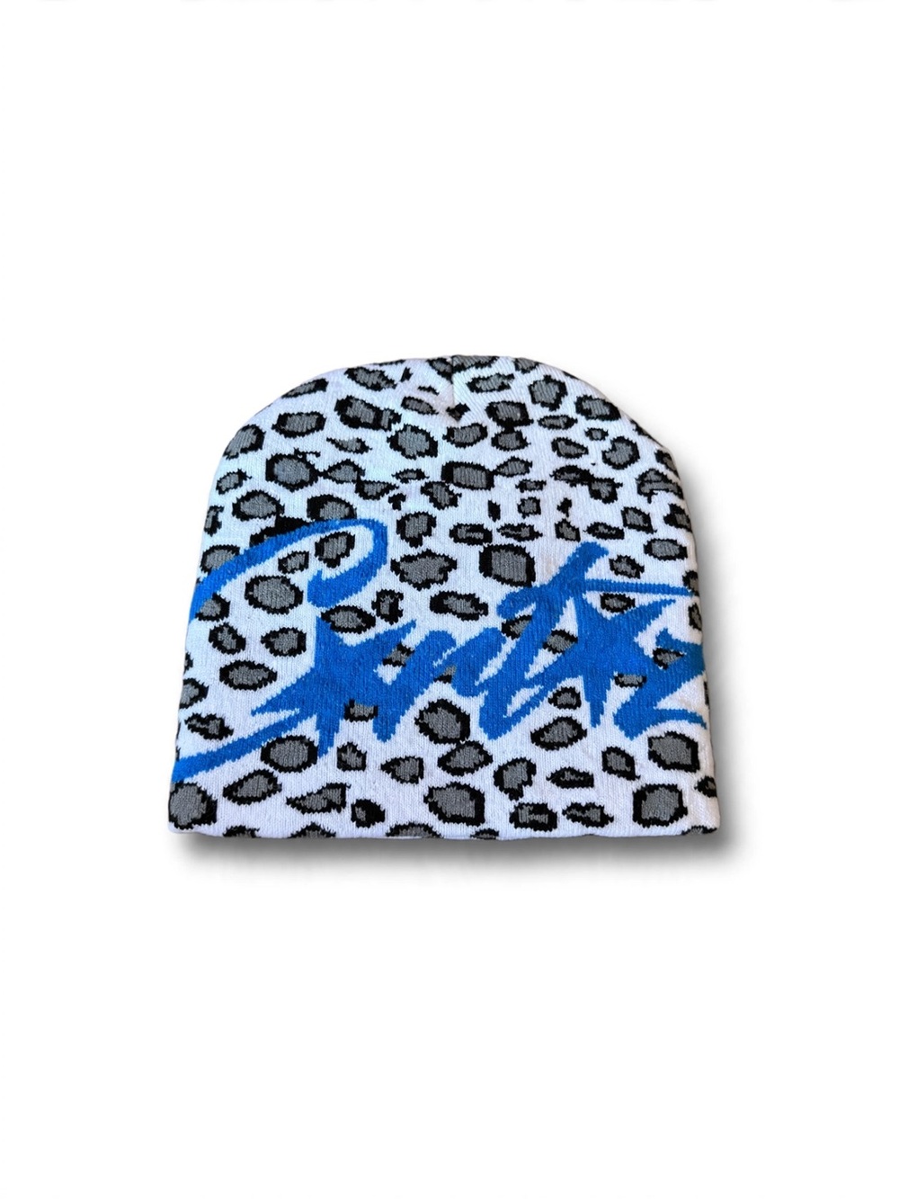 Cortiez Leopard Knit Beanie with Blue Logo- Brand New Mens One Size